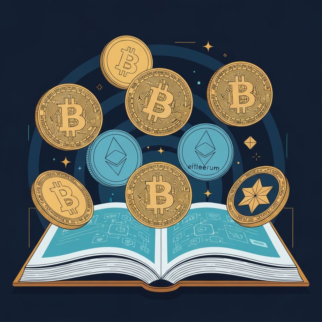 Ilustracija kriptovaluta - Bitcoin, Ethereum i drugi digitalni novčići iznad digitalnog ekrana